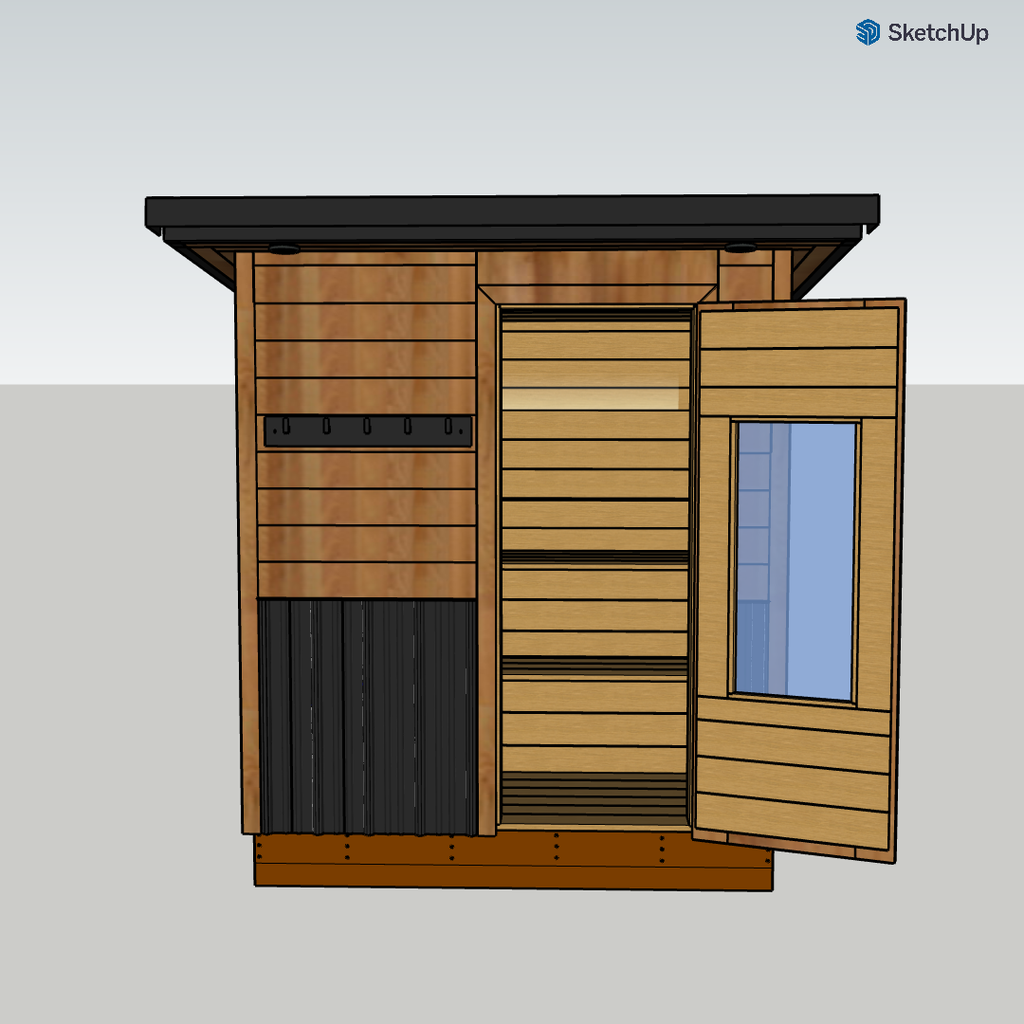 DIY Sauna Plans & Material List Bundle - 6-Person Outdoor Insulated Sauna