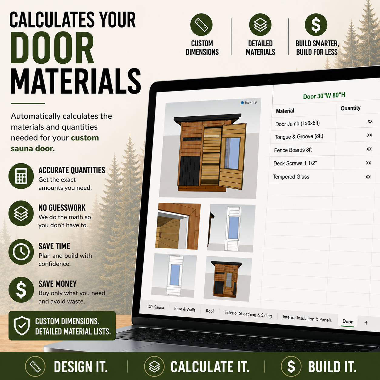 DIY Sauna Material & Cost Calculator