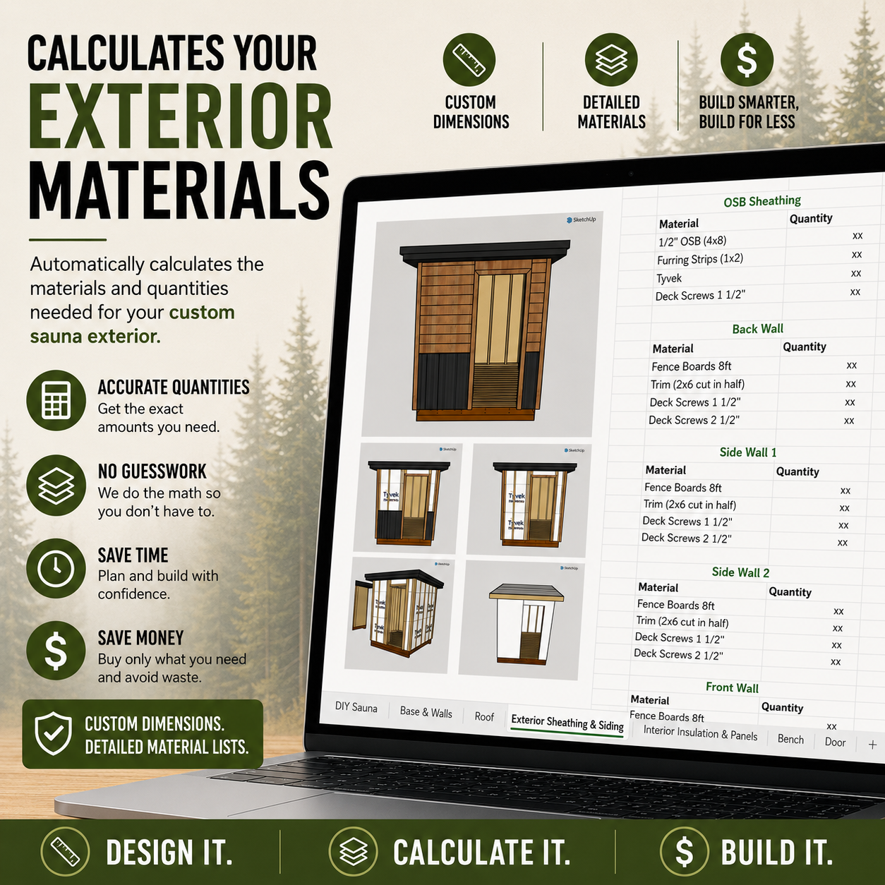DIY Sauna Material & Cost Calculator