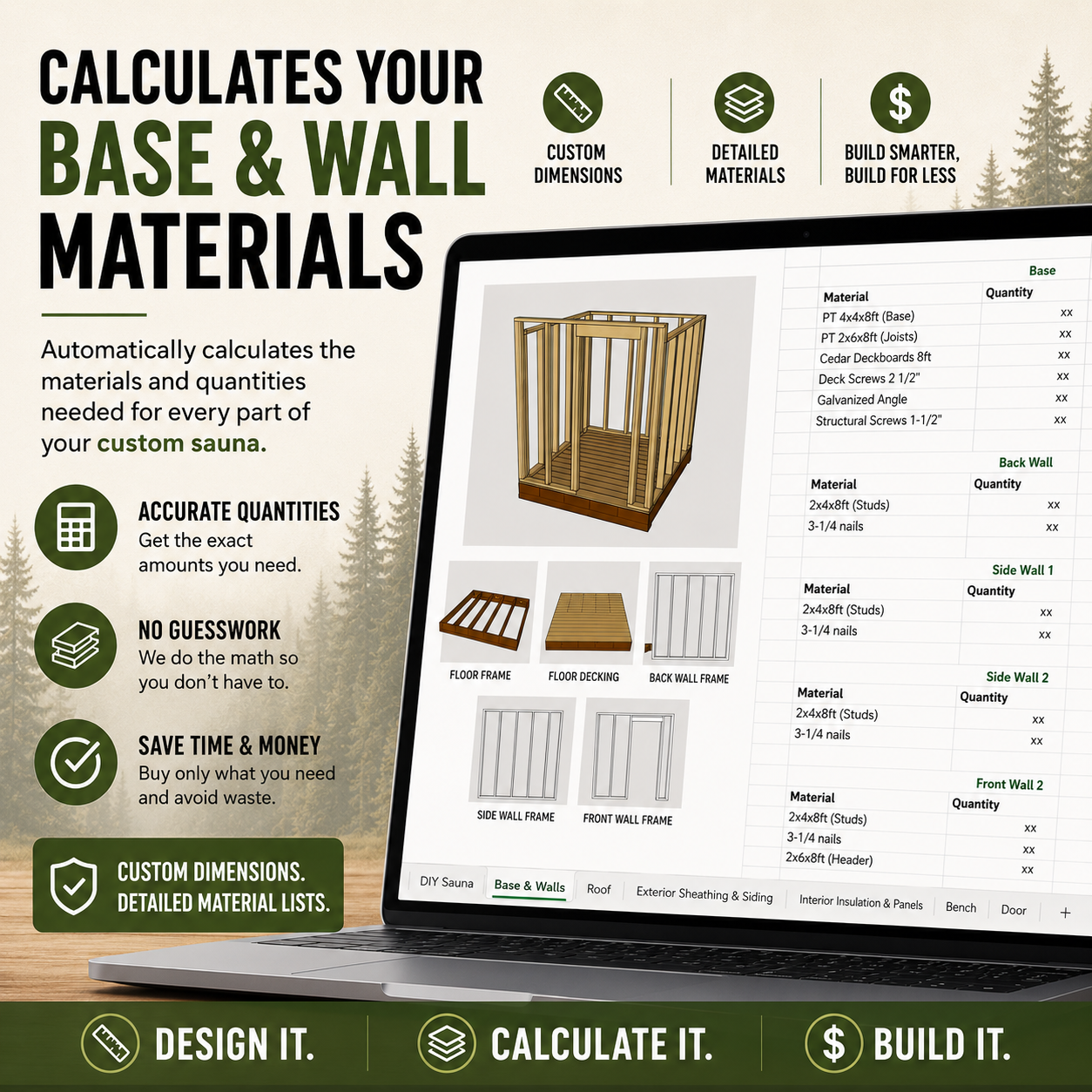 DIY Sauna Material & Cost Calculator