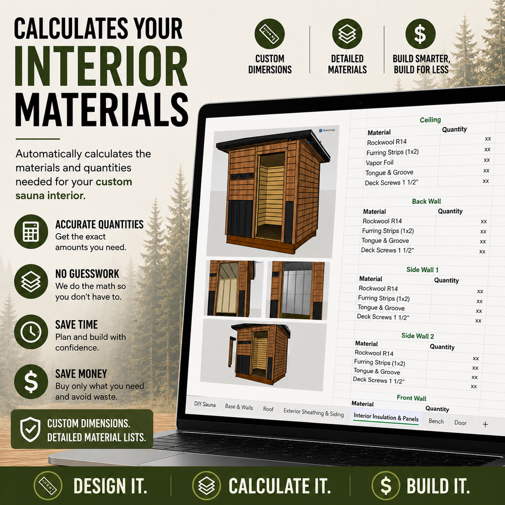 DIY Sauna Material & Cost Calculator